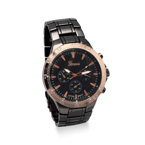 Gunmetal and Rose Tone Men's Fashion Watch