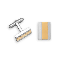 Two Tone Stainless Steel Cuff Links