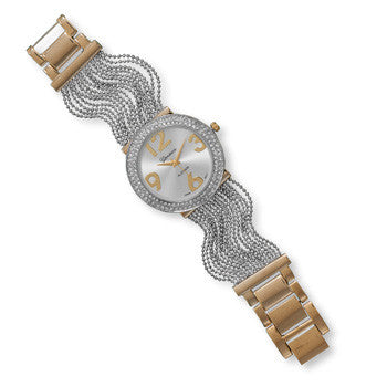 Two Tone Multistrand Fashion Watch