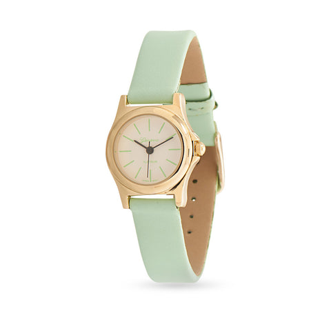Mint Leather Thin Band Fashion Watch