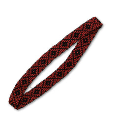 Red and Black Diamond Pattern Stretch Fashion Headband