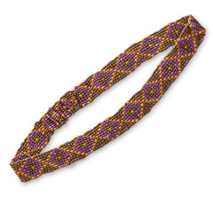 Yellow, Gold and Purple Diamond Pattern Stretch Fashion Headband