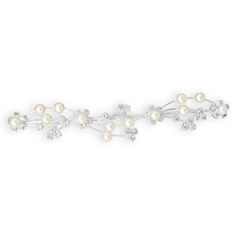 Crystal and Imitation Pearl Fashion Hair Comb