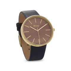 Black Leather Unisex Fashion Watch