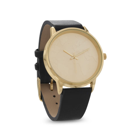 Fashion Unisex Watch with World Map Outline