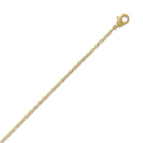 14 Karat Gold Plated Brass Rope Chain (1.4mm)